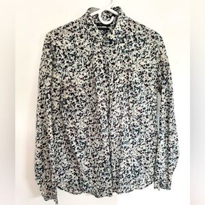 Marc O’Polo Blouse from Organic Cotton | Patterned Button-Up Long Sleeve Shirt